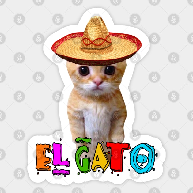 El Gato Mexican Kitten Sticker by Lean Mean Meme Machine